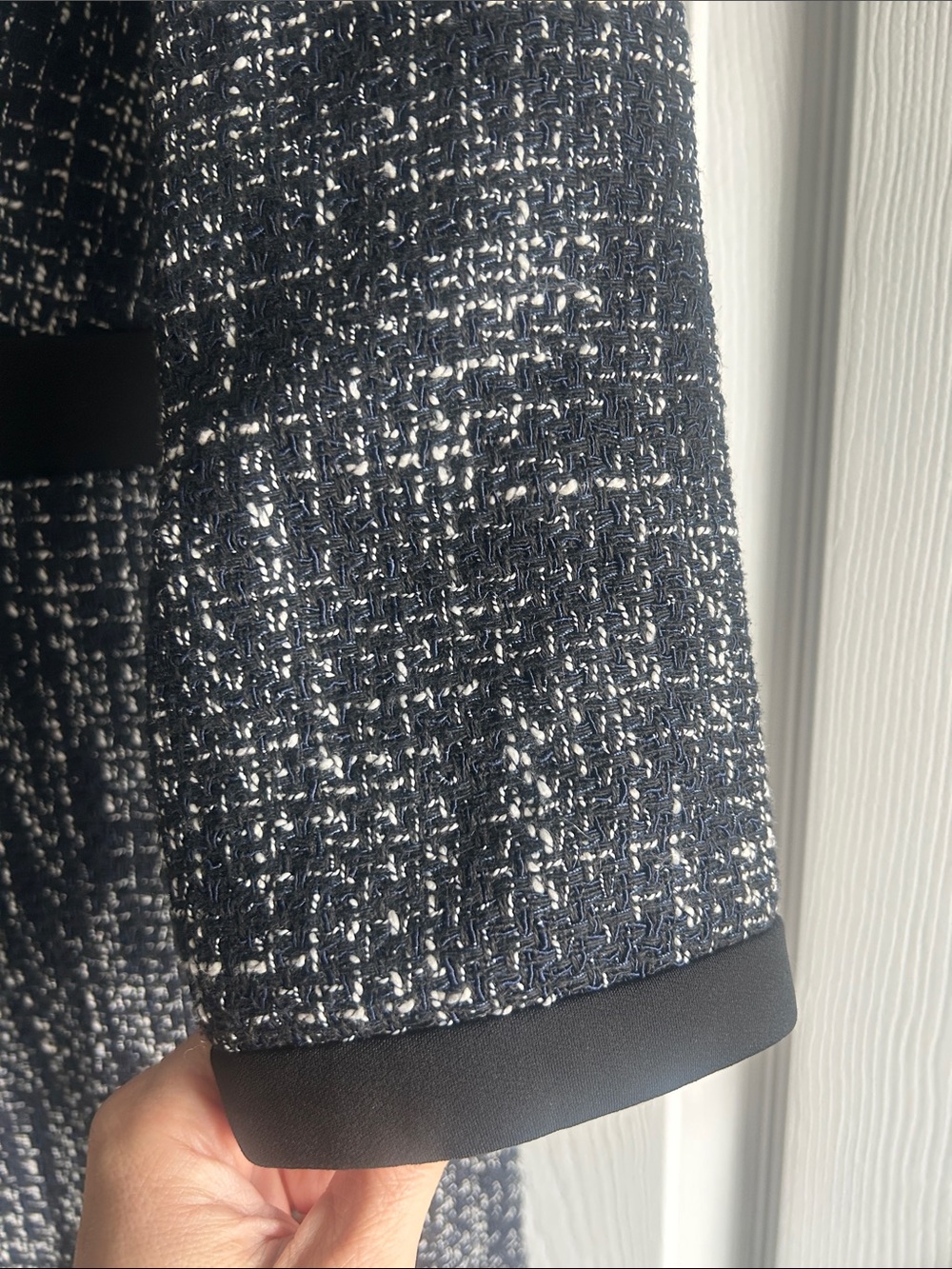 Navy/Black/White Tweed  Blazer Dress with Gold Buttons - Picture 5 of 12